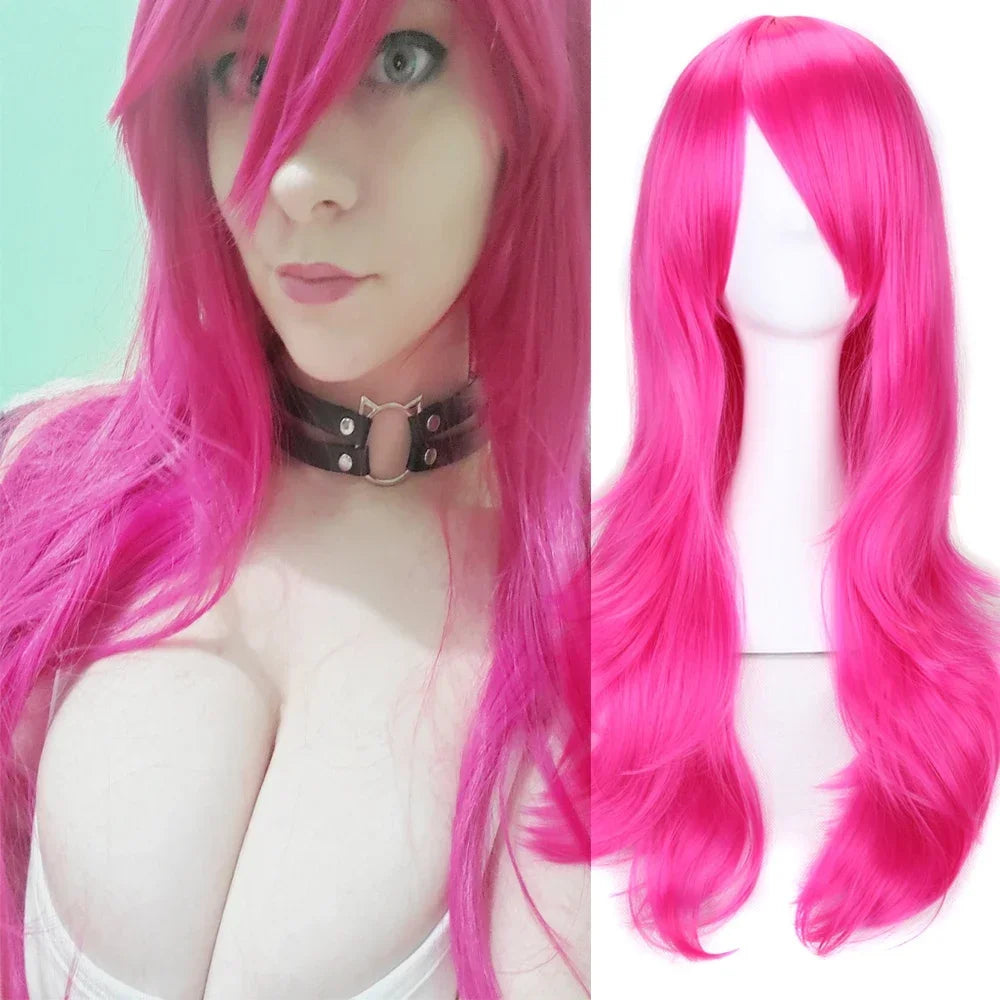 Cosplay Anime Long Wavy Pink Blue Red Blonde Black Green White Brown Cosplay Wig Synthetic Wig