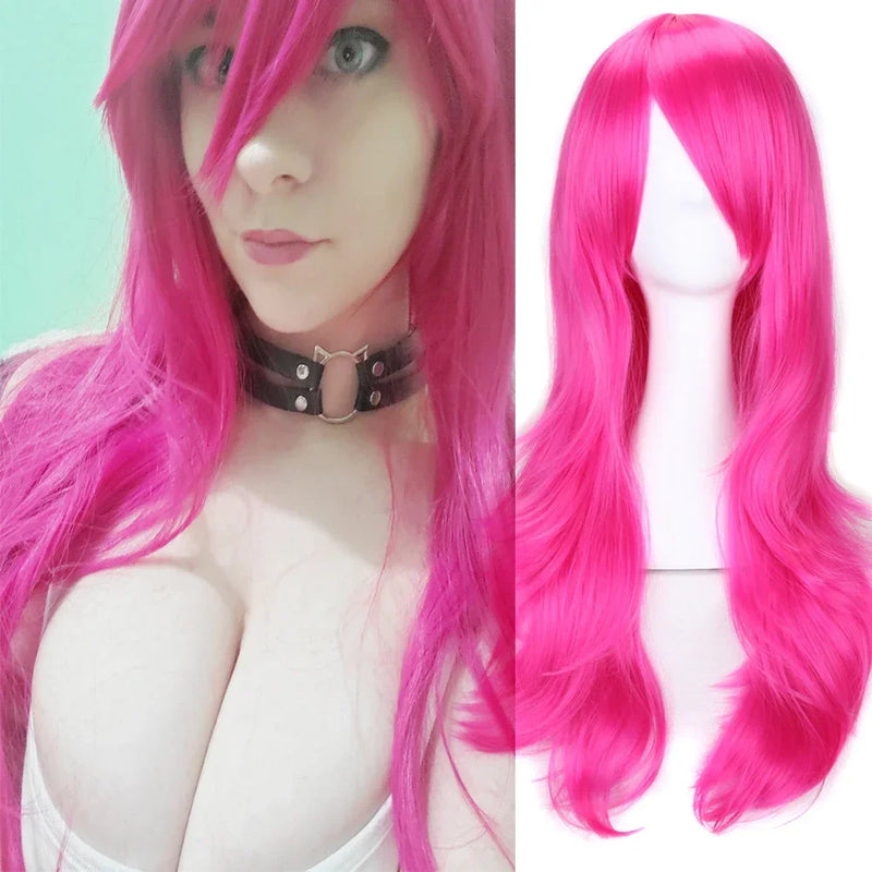 Cosplay Anime Long Wavy Pink Blue Red Blonde Black Green White Brown Cosplay Wig Synthetic Wig