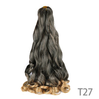 1B/Pink 24" Synthetic French Curly Braiding Hair Pre Stretched Loose Wavy Spiral Curl Crochet Braids Hair Extensions for Women