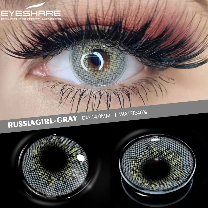 EYESHARE Color Contact Lenses for Eyes 2pcs Aurora Blue Green Colored Lenses Beautiful Pupil Yearly Makeup Cosmetic Contact Lens