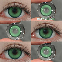 OVOLOOK-1 Pair Halloween Contact Lenses Beauty Eye Color Lenses Cosplay Pupils Myopia Lens with Prescription Natural Blue Lens