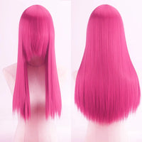 Cosplay Synthetic Wig 60cm Long Straight Curly Hairpiece Thickened High Temp Fiber Rainbow Color Rose Cap Party Halloween