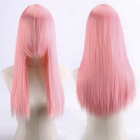 Cosplay Synthetic Wig 60cm Long Straight Curly Hairpiece Thickened High Temp Fiber Rainbow Color Rose Cap Party Halloween