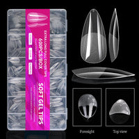 600PCS Short Almond Soft Gel Nail Tips Full Cover – Press On False Nail Tips for Acrylic Nails