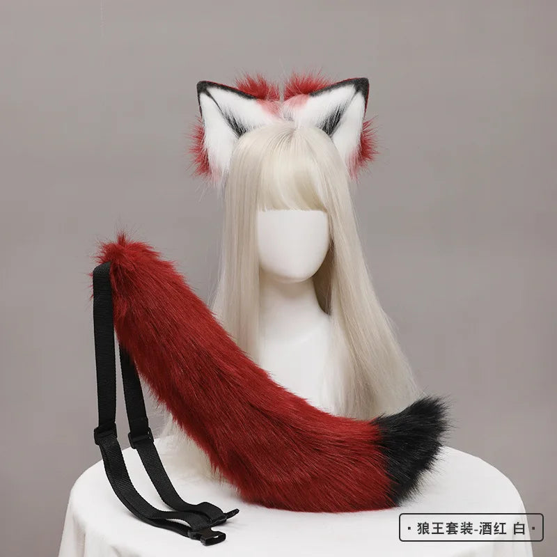 New Red Fox Anime Beast Ear Beast Tail Wolf Ear Cat Ear Headband Custom COSPLAY Hand Made LOL Golden Fox Ears Hair Accessories