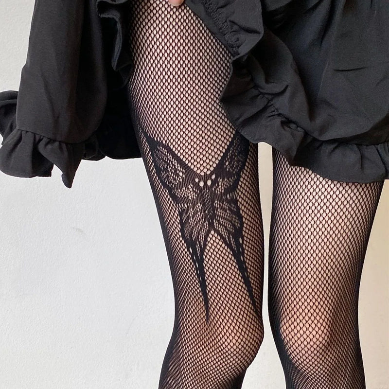 Japanese Lolita Retro Floral Rattan White Hosiery Hot Tights Classic Lolita Hollowed Out Lace Mesh Stockings Bottomed Pantyhose