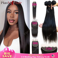 Straight 10A Human Hair Bundles | 4×4 Closure Sets & Single Samples