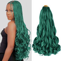 22inch Synthetic Loose Wave Crochet Hair French Curly Braiding Hair Extensions Pre Stretched Curly Crochet hair for Black Women