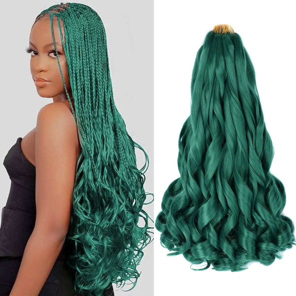 24 inch French Curl Braiding Hair Soft Loose Wave Ombre