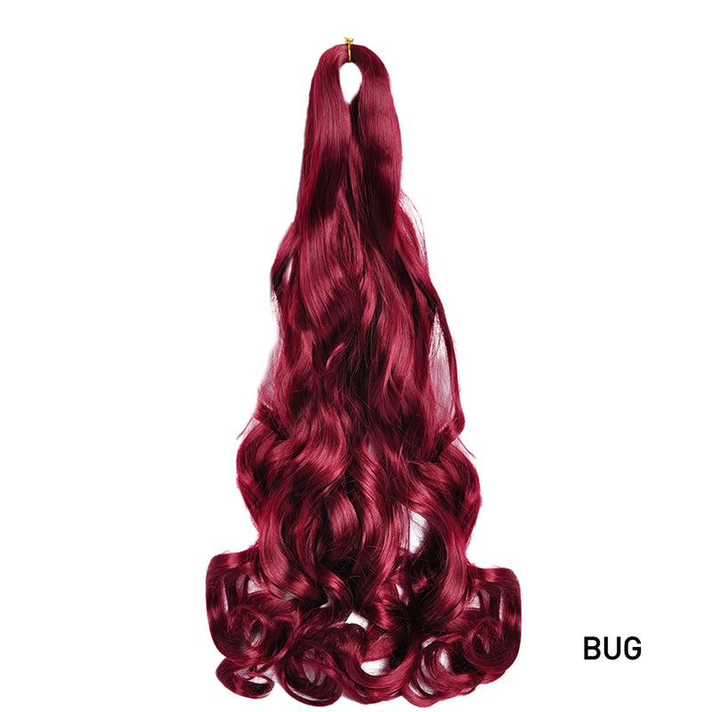 French Curls Braiding Hair Extensions Synthetic Hair Loose Wave Spiral Curl Braids High Temperature Ombre Pre Stretched Hair