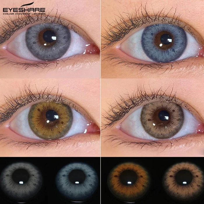 EYESHARE 2pcs Natural Colored Contact Lenses For Eyes Blue Eye Contacts Lens Gray Eye Lenses Beautiful Pupil Yearly Brown Lenses