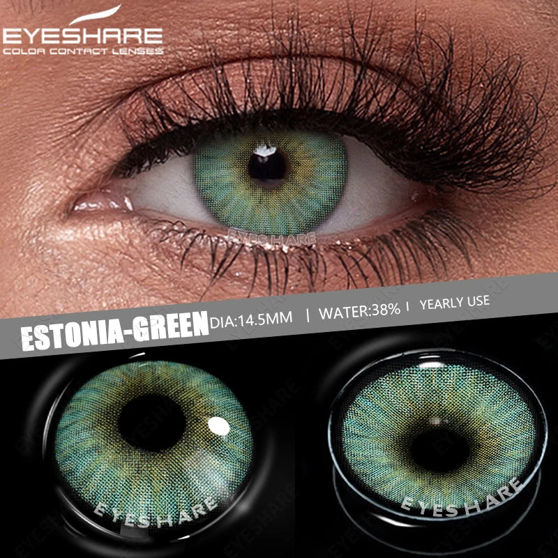 EYESHARE 1pair New Color Contact Lenses for Eyes Brown Eyes Lens Fashion Blue Lenses Green Beautiful Pupil Yearly Gray Contact