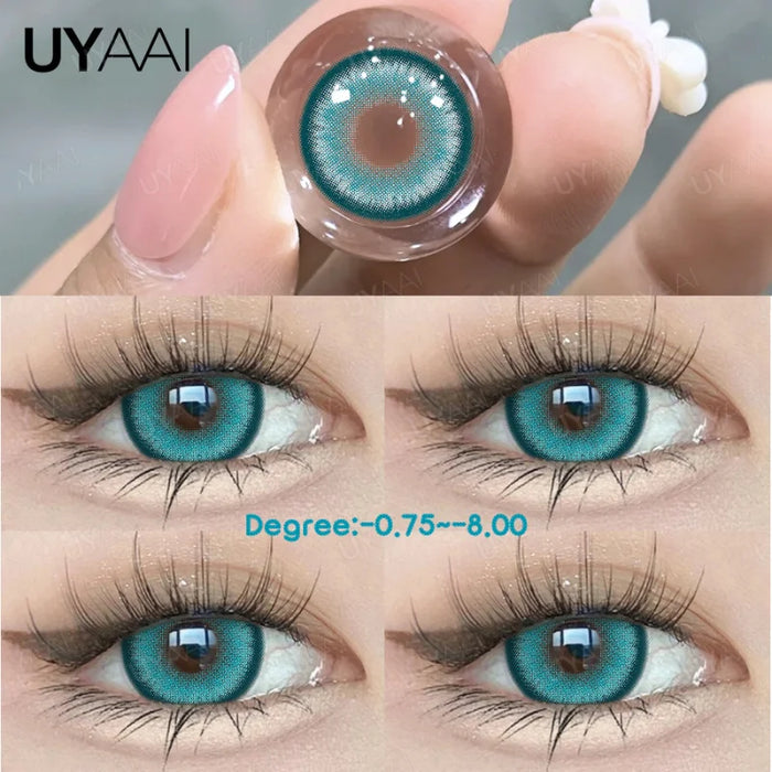 Color Contact Lenses with Diopters Cosplay Colored Lenses Anime Myopia Color Lens Eyes Pink Lenses Graduated Blue Lenses