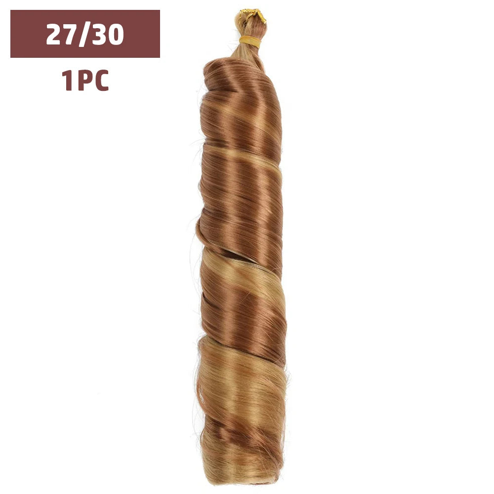French Curls Braiding Hair 12-24inch Hair Extensions Synthetic Hairs Spiral Curls Braids Pre Stretched Loose Wave Braiding Hair