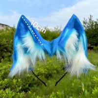 New Hand Made Work Halloween French Blue Wolf King Ears Hairhoop Tail Set Anime DIY Costume Accessories Cosplay Custom Made