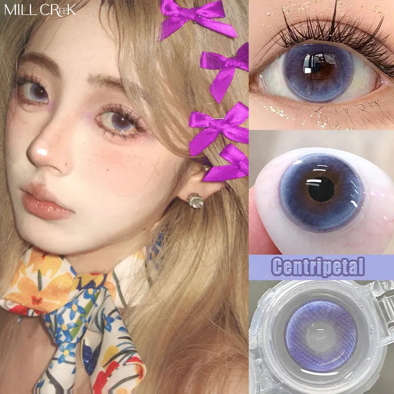 Myopia Lenses Color Contact Lenses for Eyes Lenses With Diopters Prescription Fashion Lenses Purple Eye Lenses YMX
