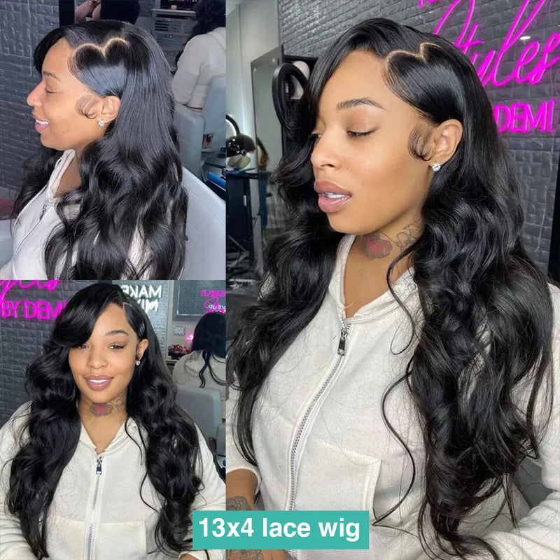 HD Transparent 360 Lace Frontal Wig 13x6 Body Wave Lace Front Human Hair Wigs For Women 32 34 Inch Brazilian 4x4 Closure Wig