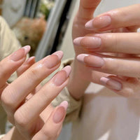 10pcs Handmade Cat Eye Almond Press-On Nails – Light Blue with Bow Accent