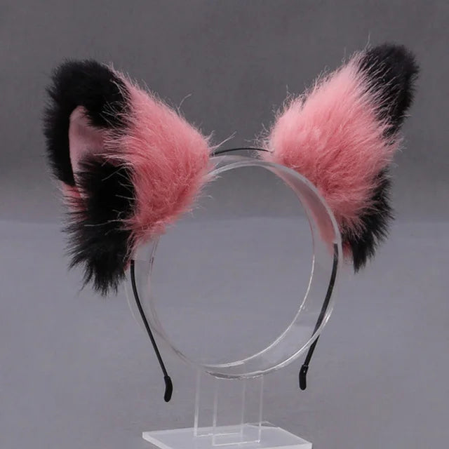 Furry Animal Cat Fox Ear Hair Hoops Party Cosplay Fur Hairband Girls Fashion Halloween Anime Headbands Headwear Hair Accessories