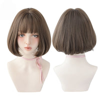 Short Black Bob Wig with Bangs – Synthetic Heat-Resistant Daily Wear Wig