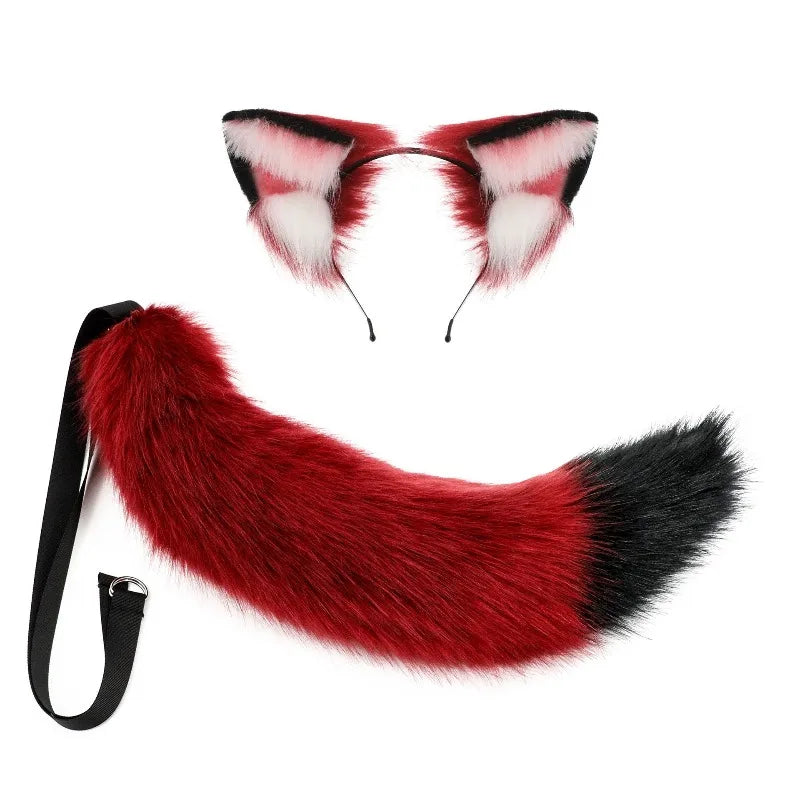 New Red Fox Anime Beast Ear Beast Tail Wolf Ear Cat Ear Headband Nick Fox Nick COSPLAY Simulation Fox Ears Hair Accessories