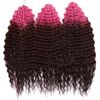 24 Inch Water Wave Crochet Braiding Hair Pink Blonde Synthetic Hair Extensions for Black Women
