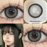 Black Large Diameter Color Contact Lenses for Eyes Annual Soft Round Beautiful Pupils KSSEYE 1 Pair