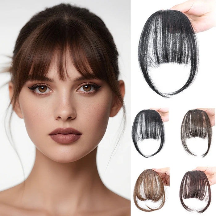 Clip-In Bangs Wig – Synthetic Hair Bangs with Natural Temple Coverage for Women, Daily Wear & Cosplay