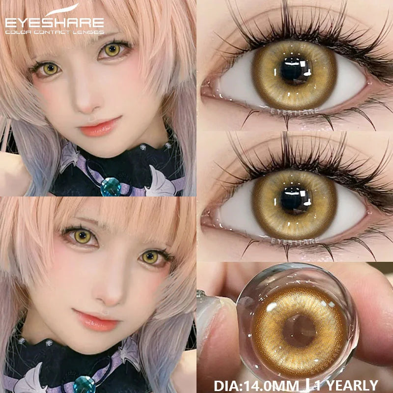 EYESHARE 1pair Colored Contact Lenses Purple Eye Lens Yearly Cosplay Blue Green Cosmetic Contacts Helloween Soft Makeup Pupils