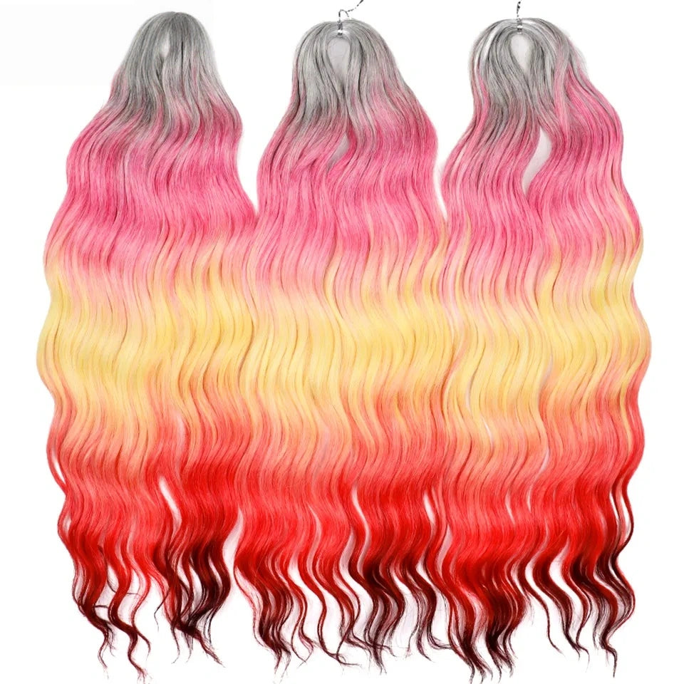 Water Wave Ombre Blonde Braiding Hair Extensions – Deep Wave Afro Curl Crochet for Women
