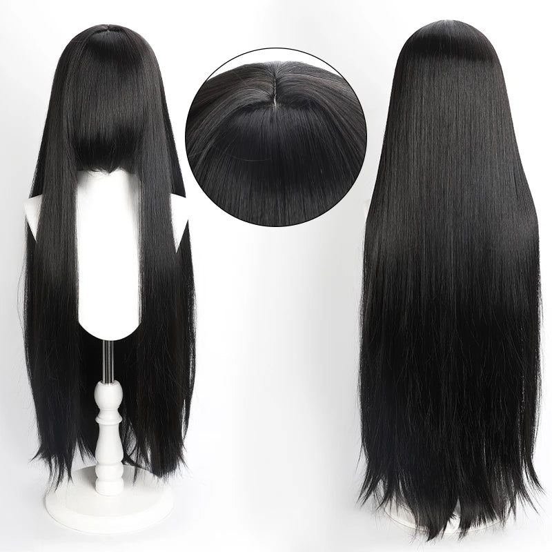 100cm Colourful Wig Long Staight Cosplay Anime Costume Party Wigs Synthetic Heat Resistant Wig