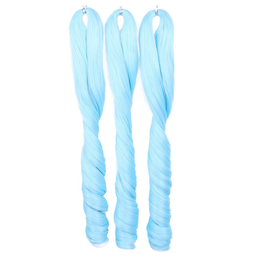 18 Inch French Curly Crochet Braiding Hair Synthetic Blonde Loose Wave Braids Hair Spiral Curls Hair Extensions