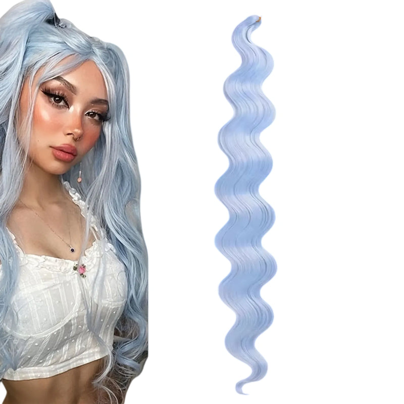 Long Deep Wave Braiding Hair 28 Inch Ocean Wave Crochet Hair Synthetic Deep Curly Crochet Hair Extensions For Black Women