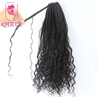 Boho Box Braids with Human Hair Curls – Pre-Looped