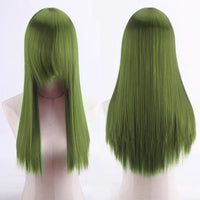 Cosplay Synthetic Wig 60cm Long Straight Curly Hairpiece Thickened High Temp Fiber Rainbow Color Rose Cap Party Halloween
