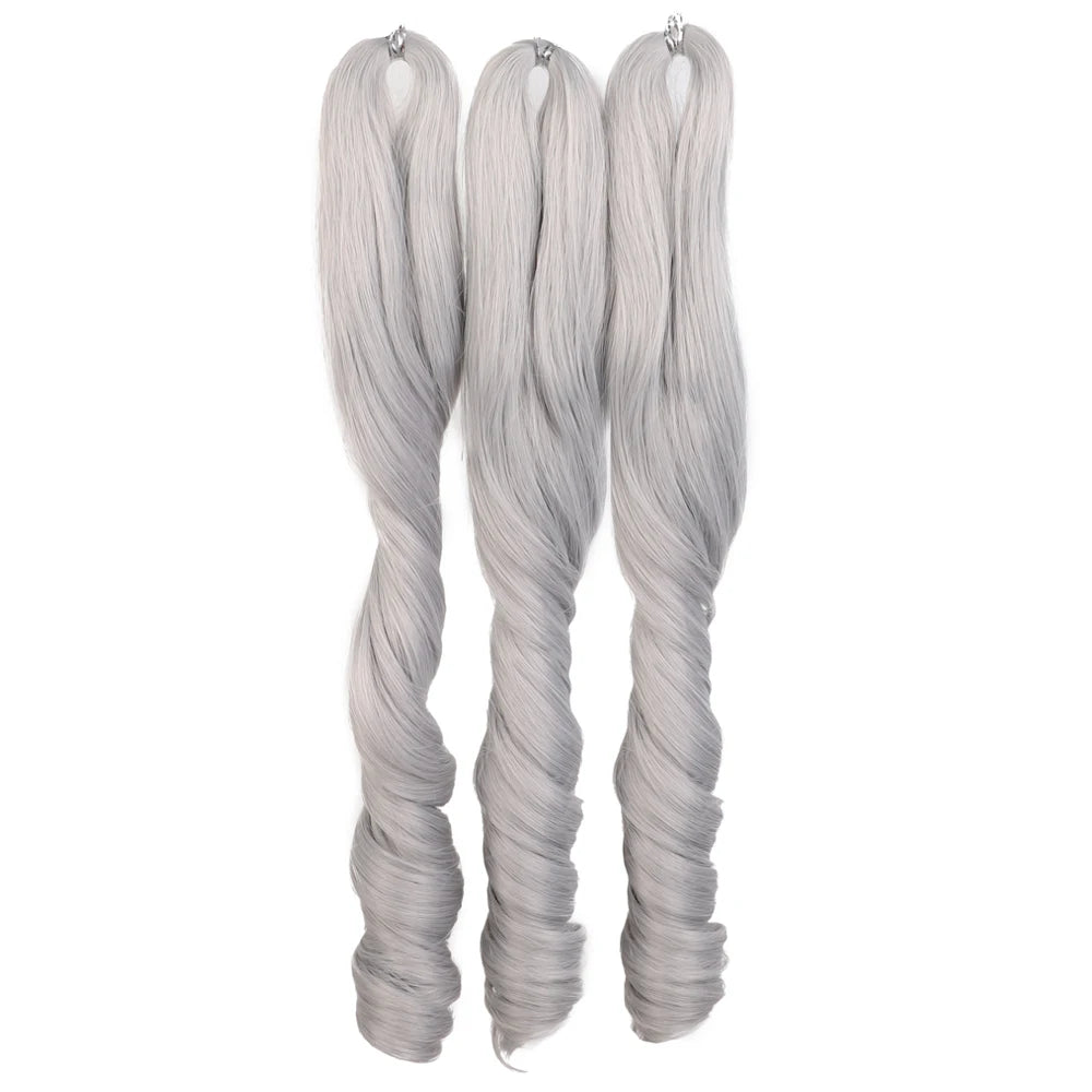 18 Inch French Curly Crochet Braiding Hair Synthetic Blonde Loose Wave Braids Hair Spiral Curls Hair Extensions
