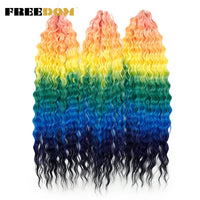 22 Inch Ombre Blonde Rainbow Water Wave Crochet Hair – 300g Synthetic Curly Braiding Extensions