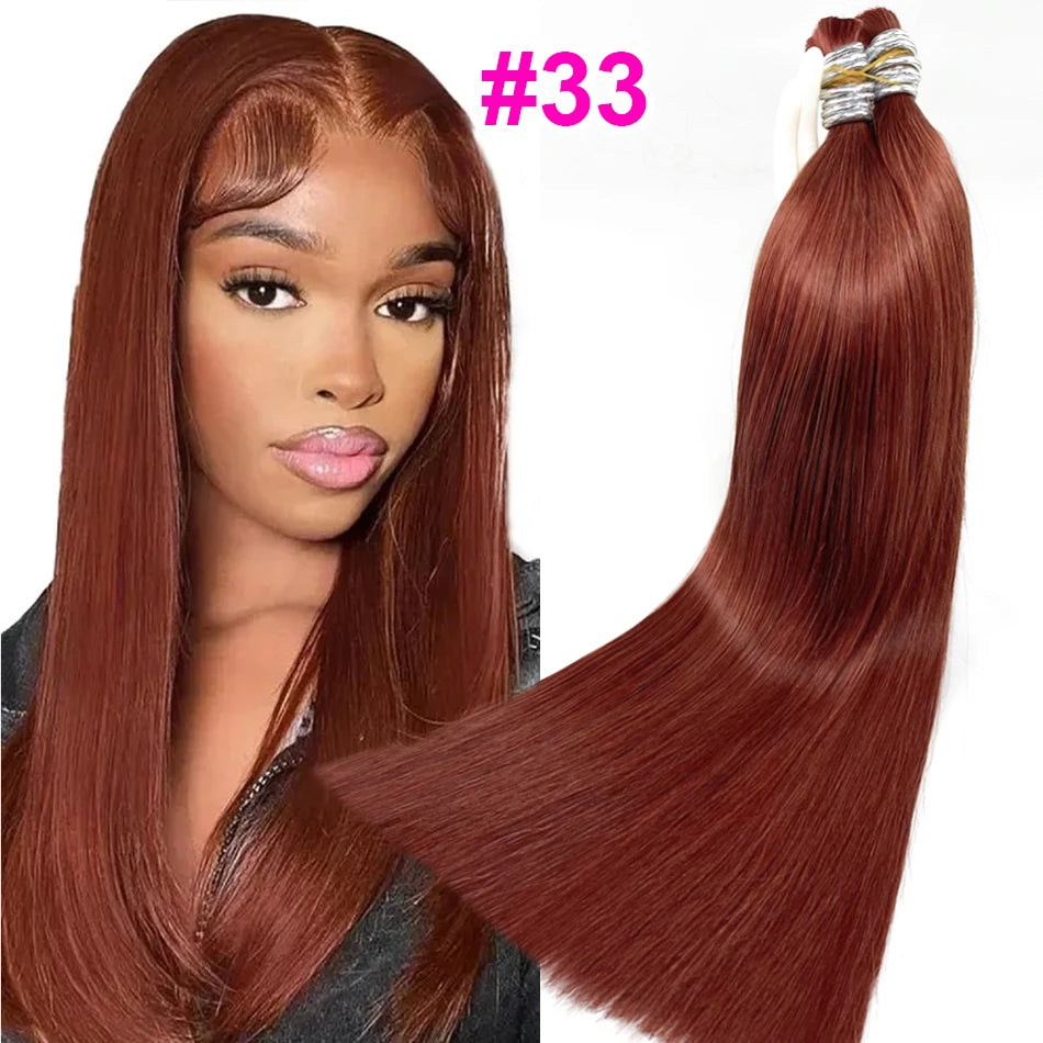 Straight Human Hair Bulk for Braiding | No Weft
