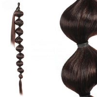 Synthetic Bubble Ponytail Wrap-Around Lantern Hair Extension – Long Afro Bubble Braids, Black & Brown