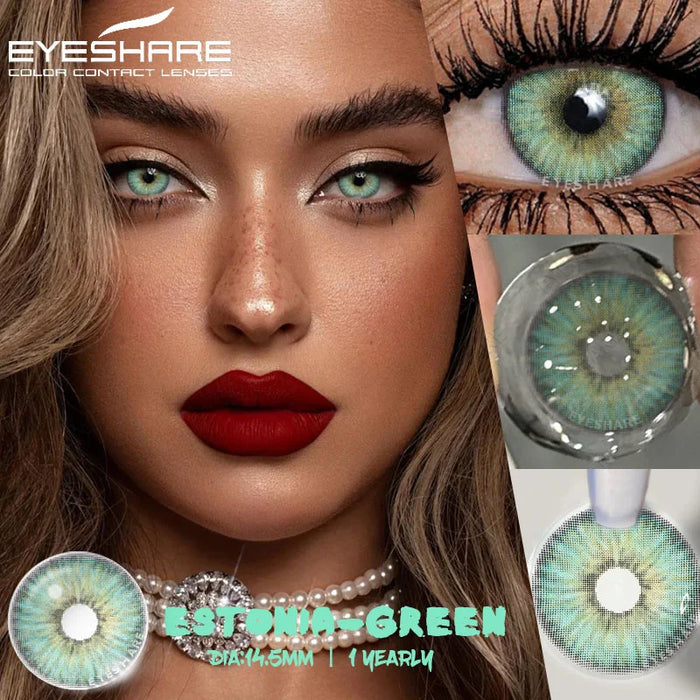 EYESHARE 1Pair Colored Contact Lenses for Eyes Gray Pupis Blue Lens Green Eye Lenses Yearly Fashion Lenses Cosmetic Eye Contacts