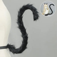 Handmade Plush Cat Ear Headband & Tail Set – Realistic Animal Cosplay Kit for Anime, Halloween & Furry Events