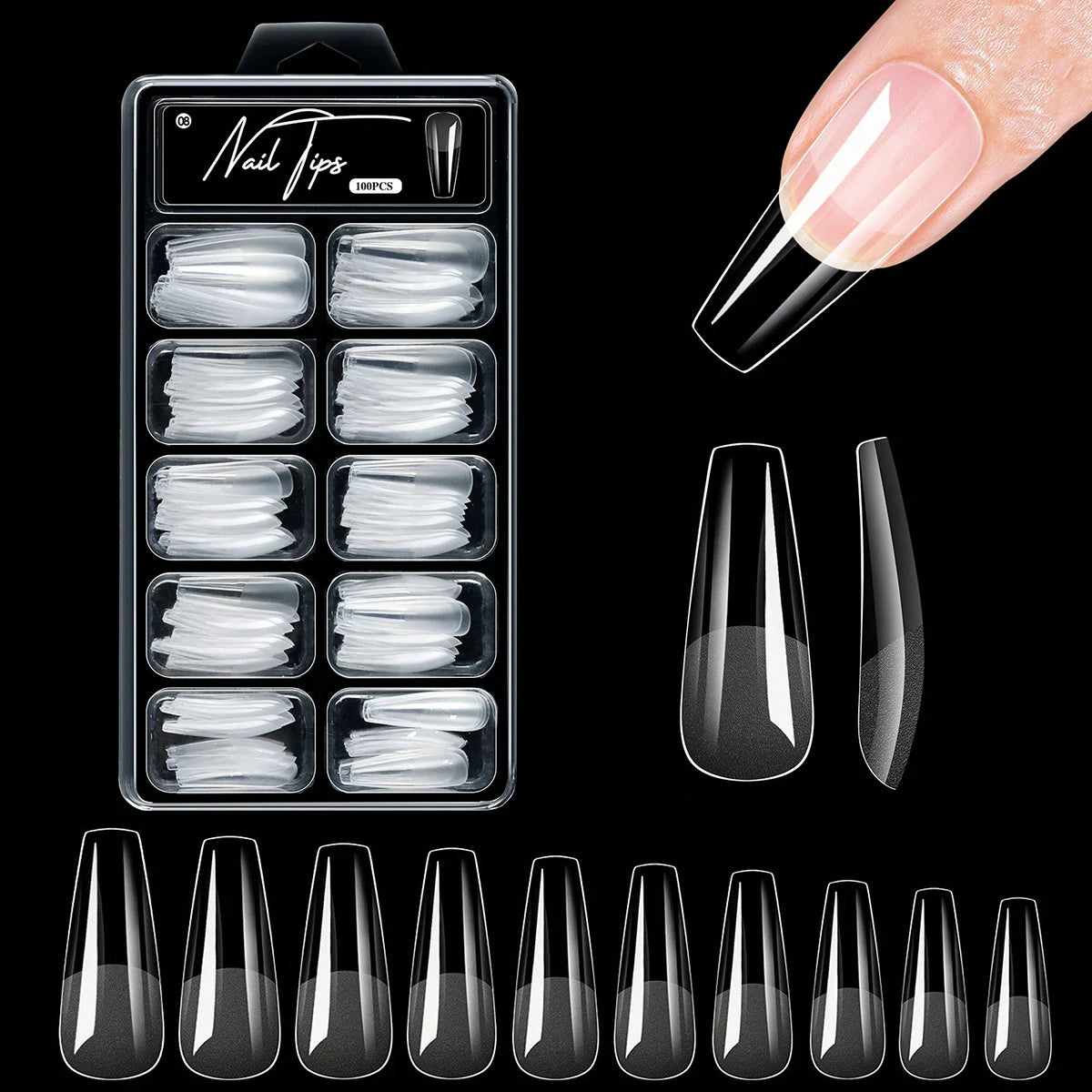 600PCS Short Almond Soft Gel Nail Tips Full Cover – Press On False Nail Tips for Acrylic Nails