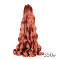 1B/Pink 24" Synthetic French Curly Braiding Hair Pre Stretched Loose Wavy Spiral Curl Crochet Braids Hair Extensions for Women