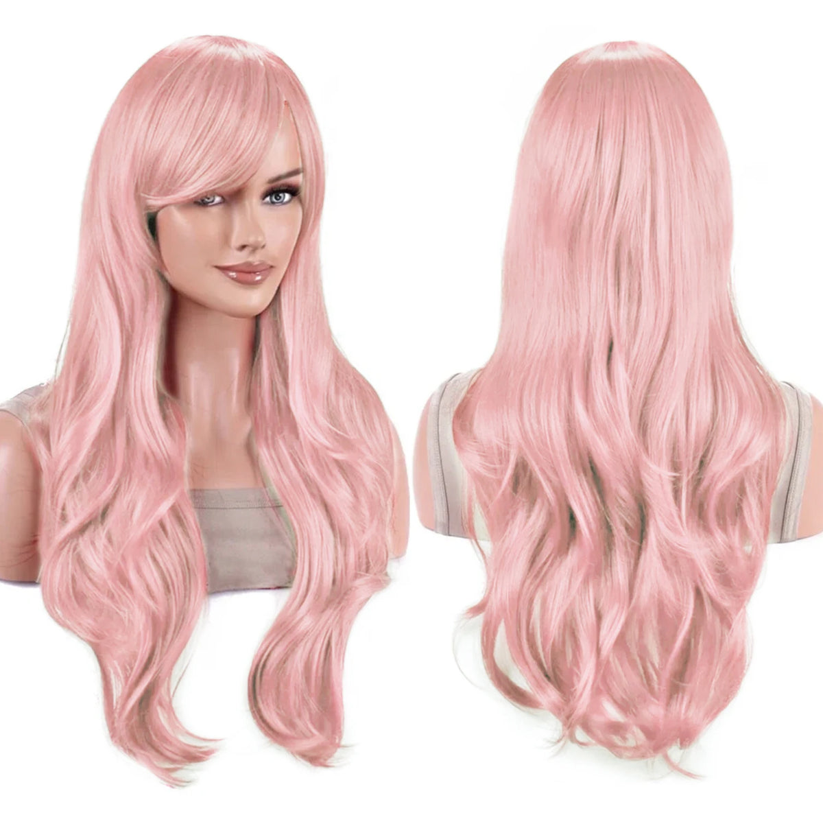 70cm Long Colorful Synthetic Hair Water Wavy Cosplay Wigs with Bangs Costume Wig for Women