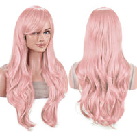 70cm Long Colorful Synthetic Hair Water Wavy Cosplay Wigs with Bangs Costume Wig for Women