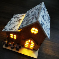 Christmas LED Light Wooden House Luminous Cabin Merry Christmas Decorations for Home DIY Xmas Tree Ornaments Kids Gifts New Year