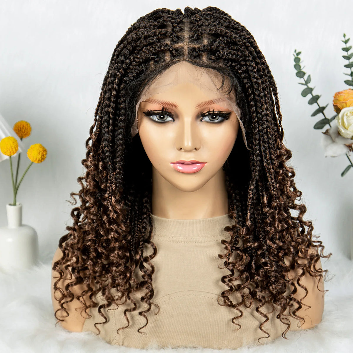 Dreadlock Wig for Black Women – Faux Locs Full Lace Wig with Curly Ends
