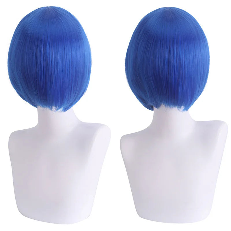 Short Cosplay Bob Wig – Face Contouring Thick Synthetic Hair Wig, Colorful Heat Resistant Fiber Wig