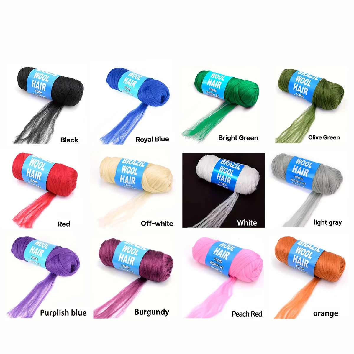 Brazilian Wool Braiding Hair | Acrylic Yarn for Crochet Braids Perfect for Senegalese twists, Senegal twist braids, and protective hairstyles