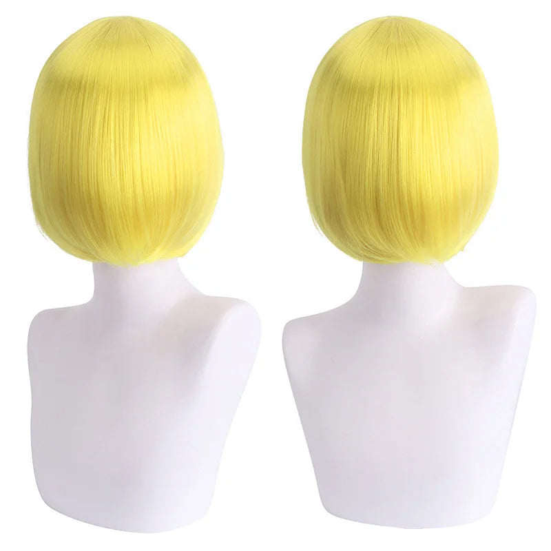 Short Cosplay Bob Wig – Face Contouring Thick Synthetic Hair Wig, Colorful Heat Resistant Fiber Wig